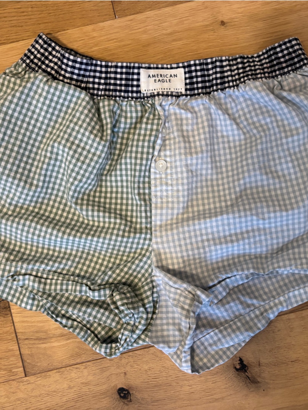 American Eagle Mixed Gingham shorts - Blue & Green